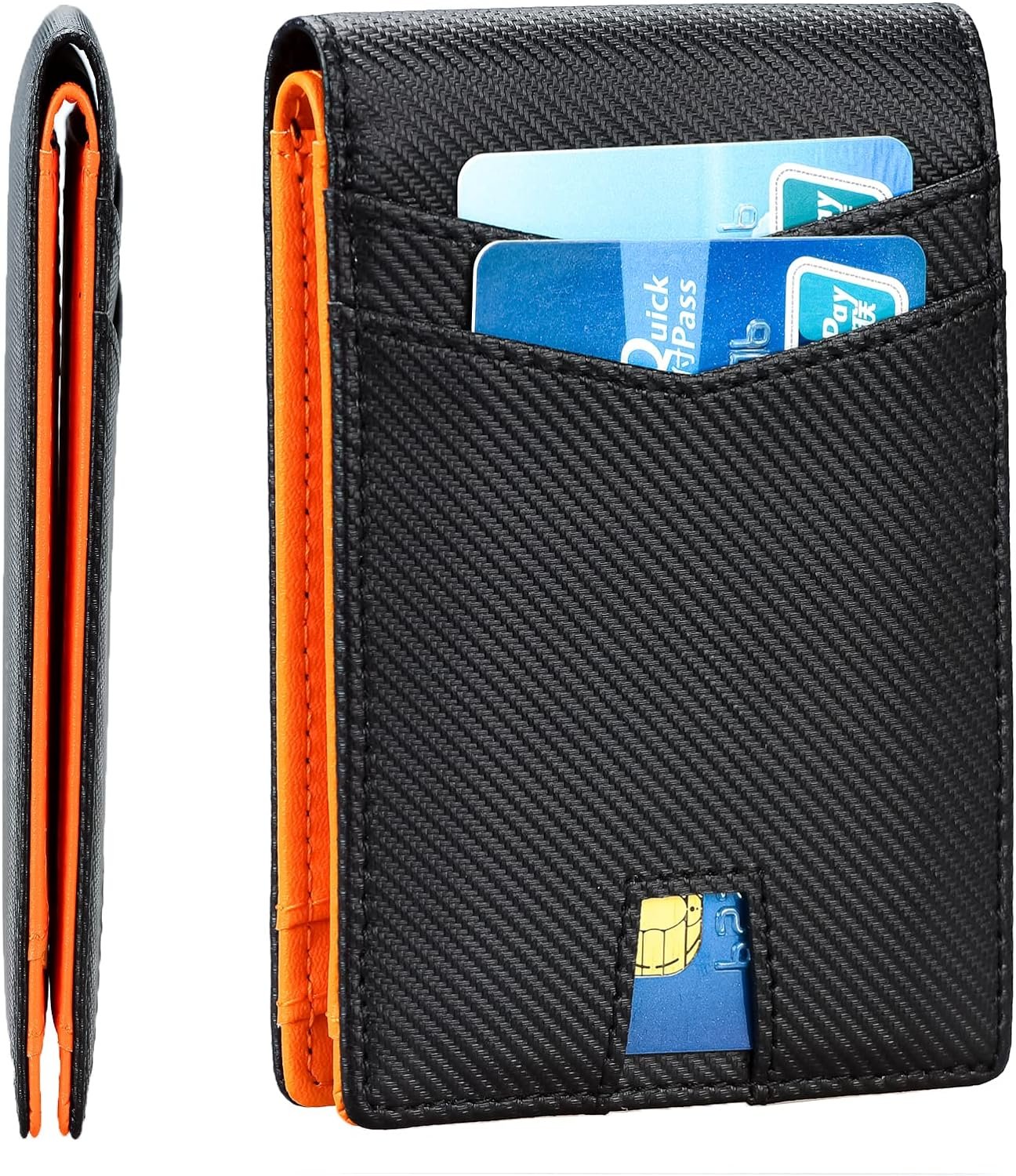 Black Slim Men’s Wallet RFID Blocking Credit Card Paper Money ID Card BiFold Wallet Review