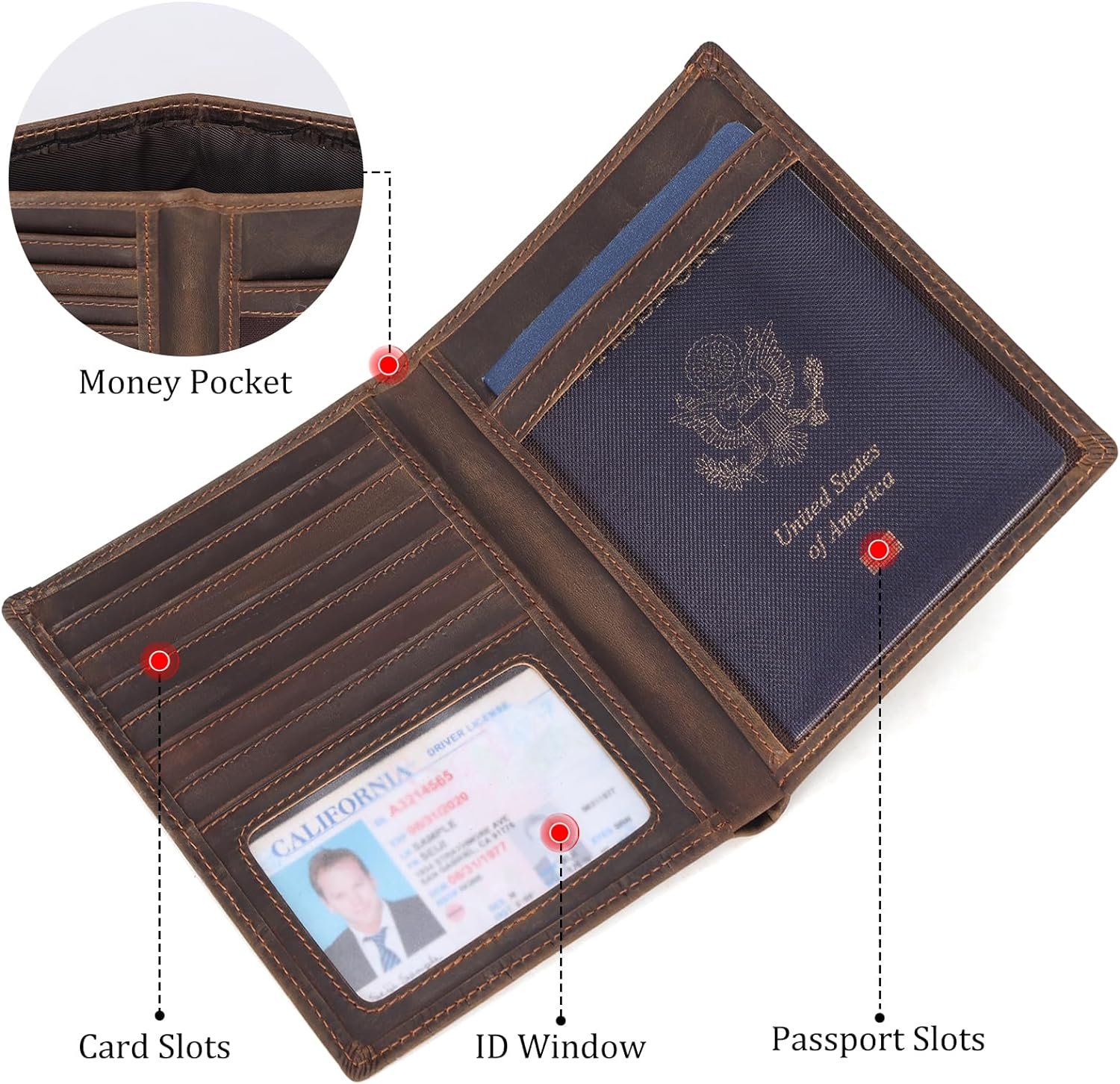 Polare Luxury RFID Blocking Leather Passport Holder Travel Wallet For Men and Women (Dark Brown) Review