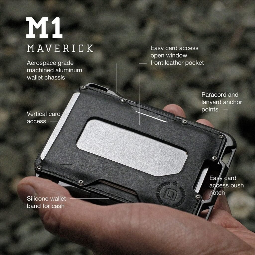 Dango Tactical Wallet – RFID Blocking Card Holder for Men - Modern Slim Minimalist - Integrated Rail System  Cash Band - M1 Maverick EDC Front Pocket Billfold