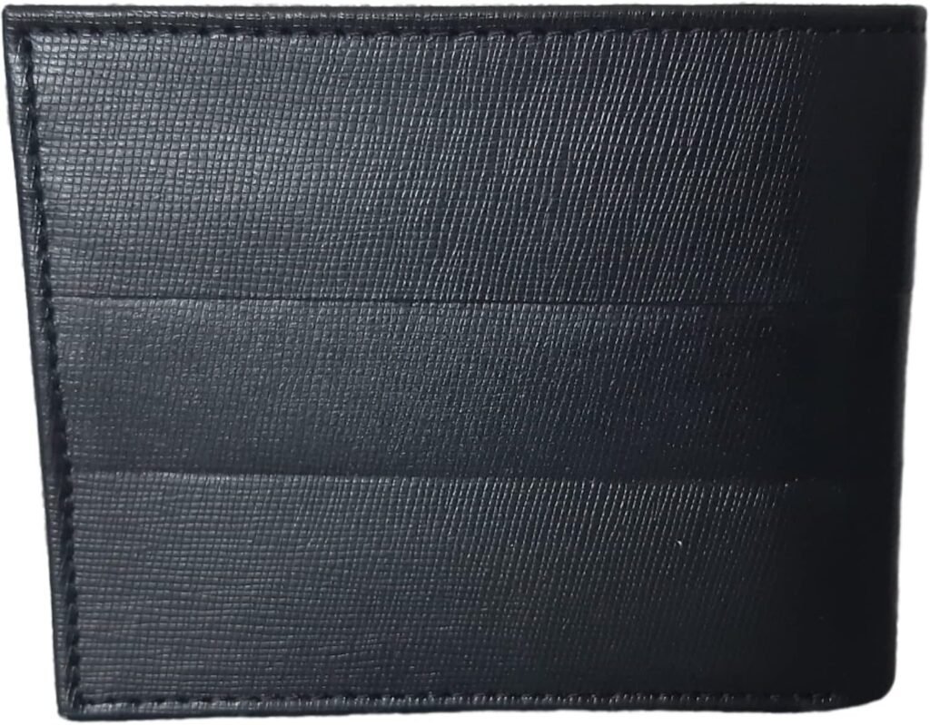 Calvin Klein Mens Genuine Leather Wallet with RFID Protection, Black, Standard, American