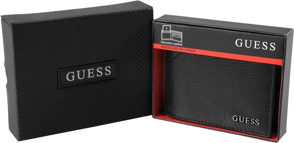 Guess Mens Textured Bi-Fold Passcase Wallet