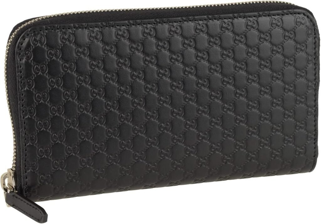 Gucci 544473 Mens Long Wallet, Outlet, Zipper, Leather, Black